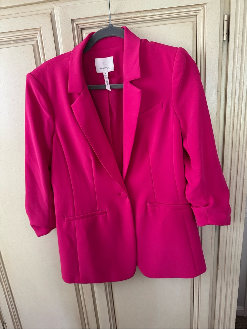 cinq a sept Hot Pink Single-Button Blazer